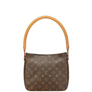Louis Vuitton Monogram Looping Shoulder Bag Handbag Brown Leather